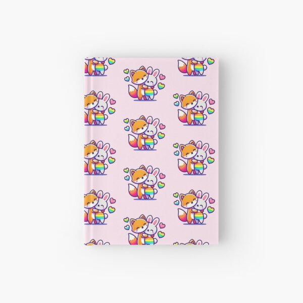 Item preview, Rainbow Hugging Fox and Rabbit designed and sold by Prideful-Prints.
