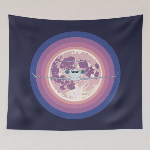 Item preview, Bombardier Challenger 350 Jet Purple Moon Night Flight Design designed and sold by skye-studio.