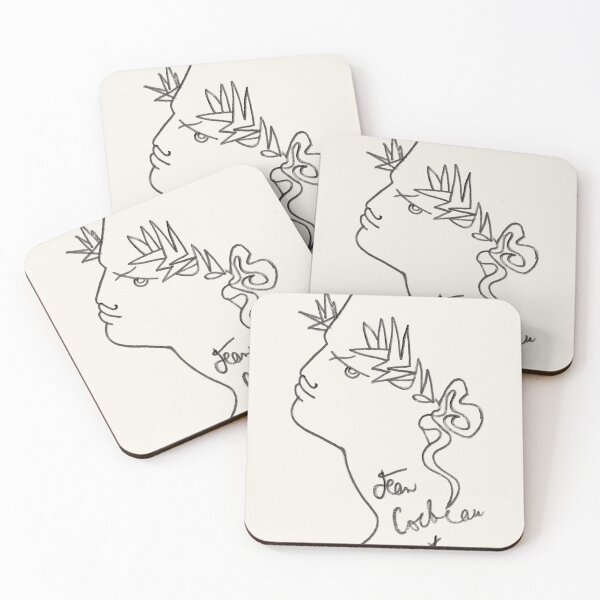 Item preview, Jean Cocteau profile with wreath designed and sold by Dijital.