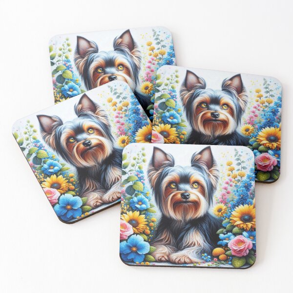 Item preview, Floral Yorkshire Terrier Dog designed and sold by Wags & Tails.