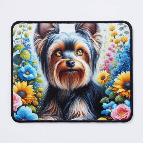 Item preview, Floral Yorkshire Terrier Dog designed and sold by Wags & Tails.