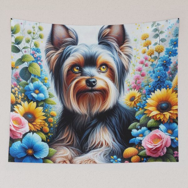 Item preview, Floral Yorkshire Terrier Dog designed and sold by Wags & Tails.
