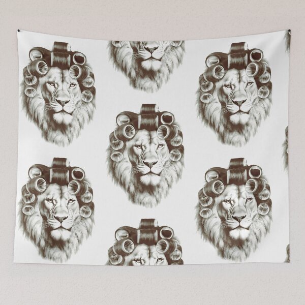Item preview, Lion with Hair Curlers designed and sold by joslyni.