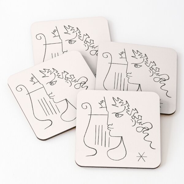 Item preview, Jean Cocteau profile with harp drawing designed and sold by Dijital.