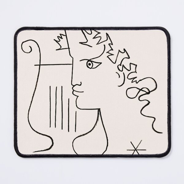 Item preview, Jean Cocteau profile with harp drawing designed and sold by Dijital.