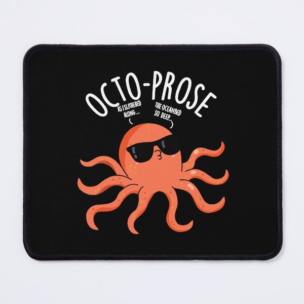 Item preview, Octo-prose Funny Octopus Pun (Dark BG) designed and sold by punnybone.
