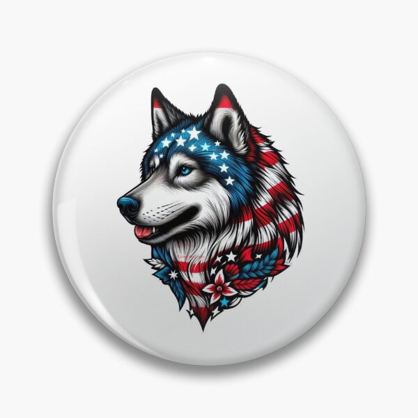 Item preview, Patriotic Tatted Wolf designed and sold by TattedWolf.