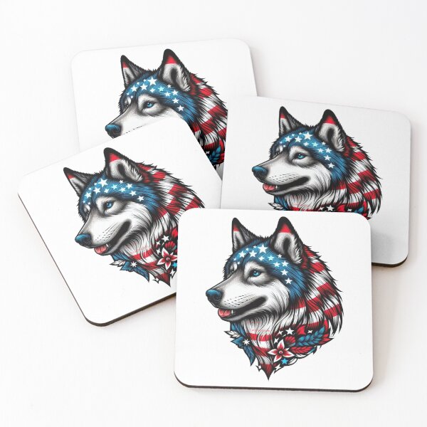 Item preview, Patriotic Tatted Wolf designed and sold by TattedWolf.