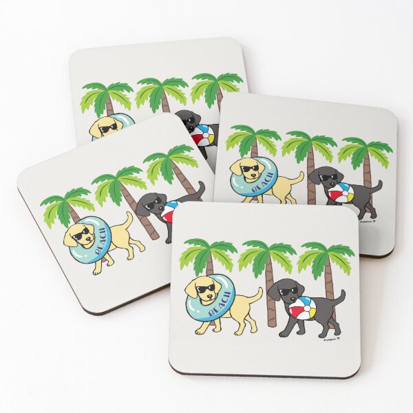 Item preview, Black Labrador and Yellow Labrador Go to Beach designed and sold by HappyLabradors.