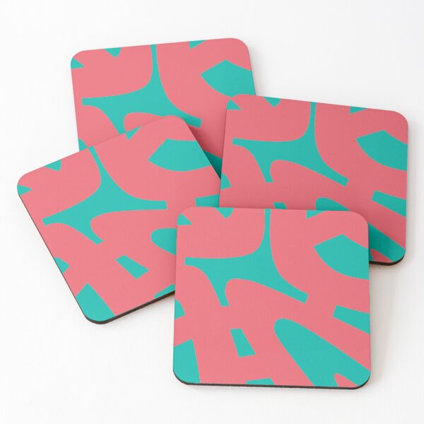 Item preview, Abstract Mid Century Modern Pattern in Modern Jade and Pink designed and sold by Deutschic.