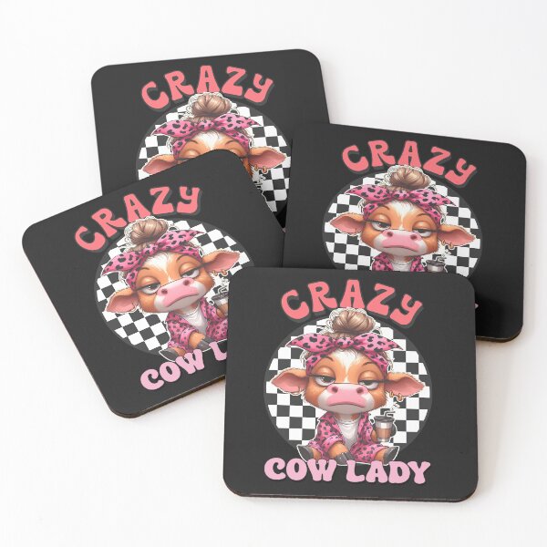 Item preview, Funny Cow In PJ's Drinking Coffee Crazy Cow Lady designed and sold by AlienOccupation.