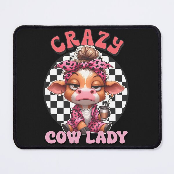 Item preview, Funny Cow In PJ's Drinking Coffee Crazy Cow Lady designed and sold by AlienOccupation.