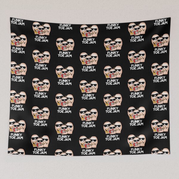 Item preview, Funky Toe Jam Funny Music Pun (Dark BG) designed and sold by punnybone.