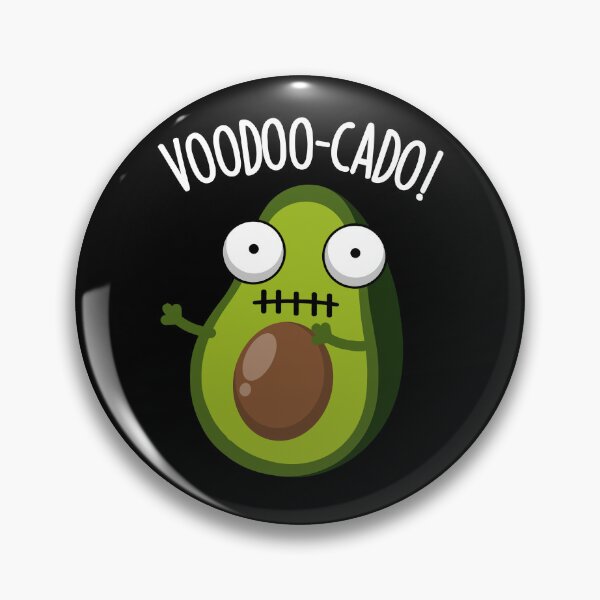 Item preview, Voodoo-cado Funny Avocado Pun (Dark BG) designed and sold by punnybone.