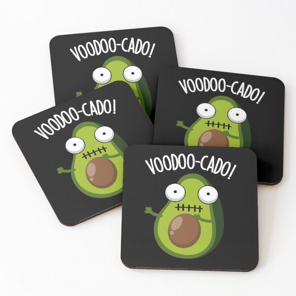 Item preview, Voodoo-cado Funny Avocado Pun (Dark BG) designed and sold by punnybone.