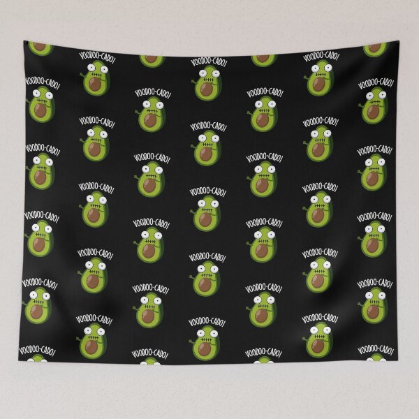 Item preview, Voodoo-cado Funny Avocado Pun (Dark BG) designed and sold by punnybone.