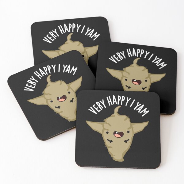 Item preview, Very Happy I Yam Funny Veggie Pun (Dark BG) designed and sold by punnybone.