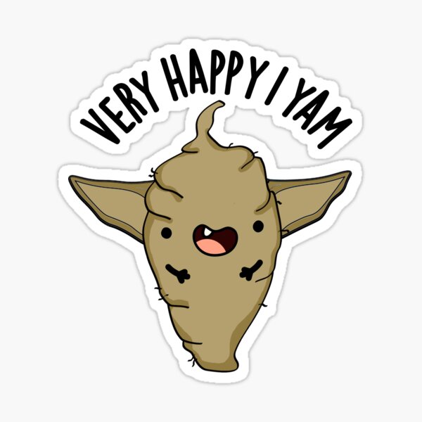 Item preview, Very Happy I Yam Funny Veggie Pun  designed and sold by punnybone.