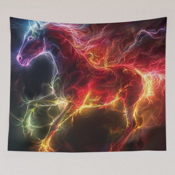 Item preview, Electric Horse, Rainbow Horse, Gift for Horse Lovers, Fantasy Horse designed and sold by ANotiontoKnit.