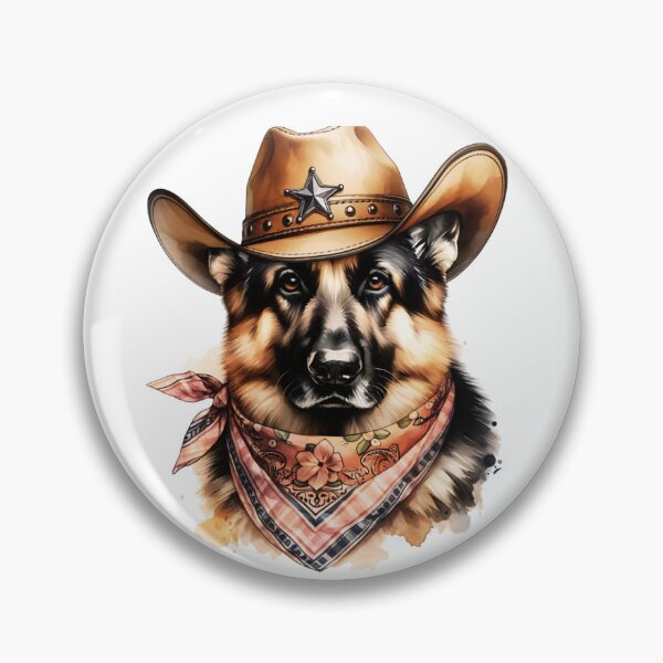 Item preview, Watercolor German Shepherd Cowboy  designed and sold by TheAnimalZ00.