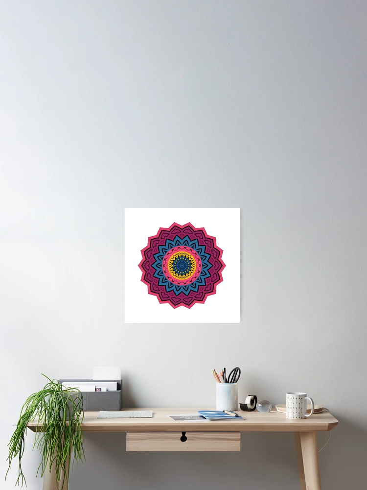 Thumbnail 2 of 3, Poster, Mandala Pattern (Pink) designed and sold by Rudravi.