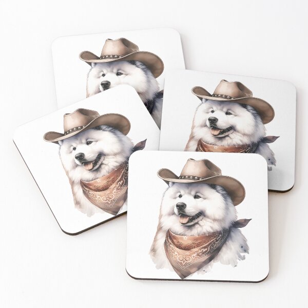 Artikelvorschau, Aquarell Cowboy Samojede Hund entworfen und verkauft von TheAnimalZ00.