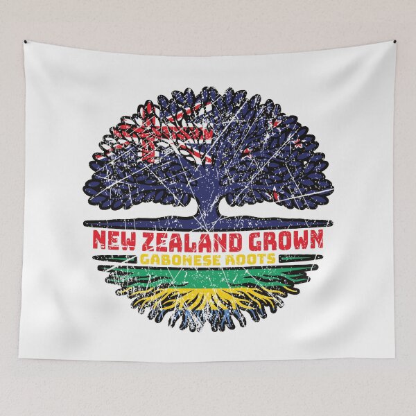 Item preview, Gabon Gabonese New Zealander New Zealand Tree Roots Flag designed and sold by FlagX.