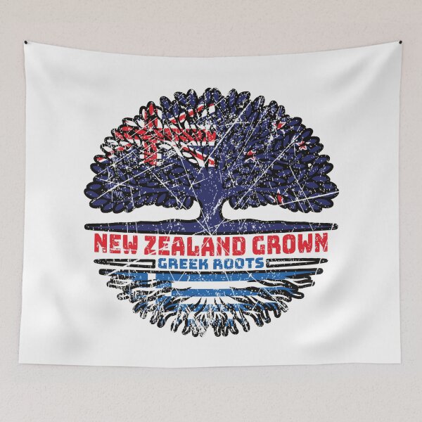 Item preview, Greece Greek New Zealander New Zealand Tree Roots Flag designed and sold by FlagX.