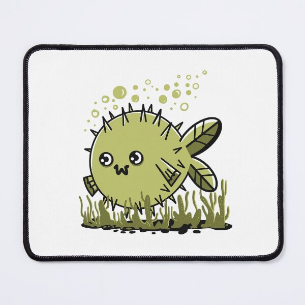 Item preview, Green blowfish in the seaweed designed and sold by jazzydevil.