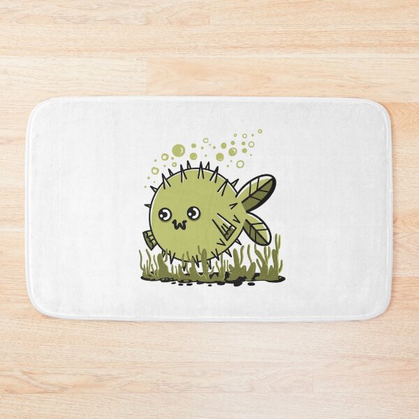 Item preview, Green blowfish in the seaweed designed and sold by jazzydevil.