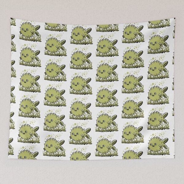 Item preview, Green blowfish in the seaweed designed and sold by jazzydevil.