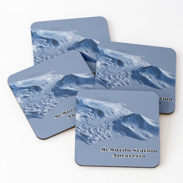Item preview, Shaded Relief 3D View of McMurdo Station in Antarctica - Blue designed and sold by gistinker.
