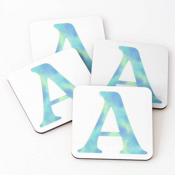 Item preview, “A” aqua   designed and sold by Ninidesignss.