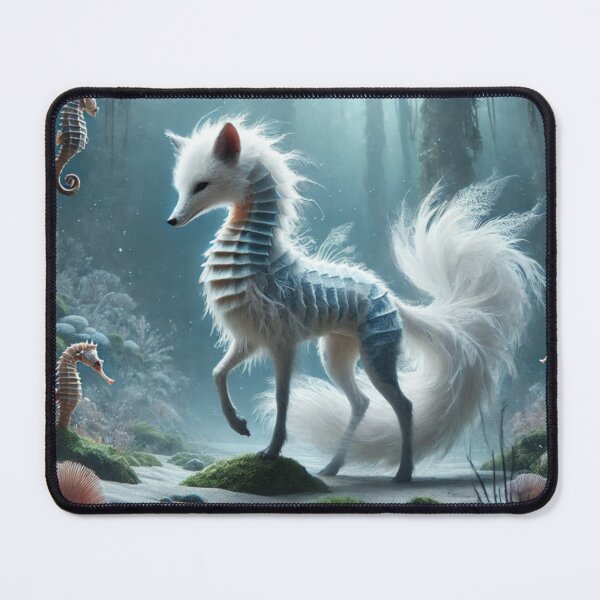 Item preview, Ethereal Fox-Seahorse Hybrid: Enchanted Ocean Guardian designed and sold by FantasyHybrids.