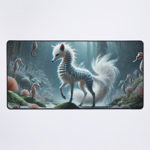 Item preview, Ethereal Fox-Seahorse Hybrid: Enchanted Ocean Guardian designed and sold by FantasyHybrids.
