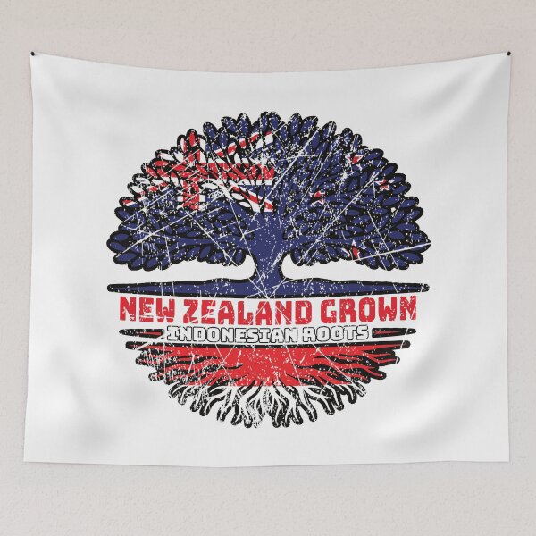 Item preview, Indonesia Indonesian New Zealander New Zealand Tree Roots Flag designed and sold by FlagX.