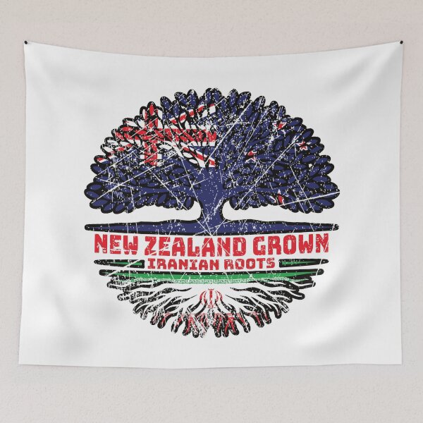 Item preview, Iran Iranian New Zealander New Zealand Tree Roots Flag designed and sold by FlagX.