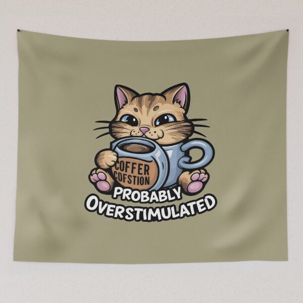 Item preview, Probably Overstimulated: Hyperactive Feline Fun designed and sold by EnchantedDecor.