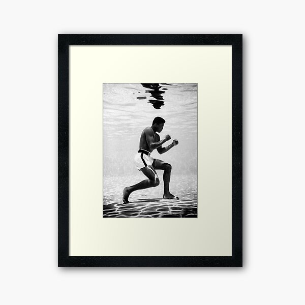 Muhammad Ali Under Water Fighting Position Framed Art Print