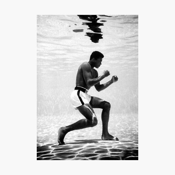 Muhammad Ali Under Water Fighting Position Photographic Print
