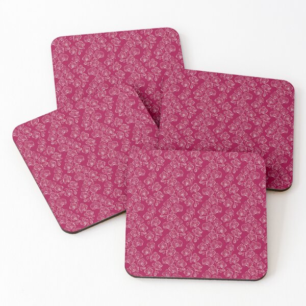 Item preview, White orchids in pink background designed and sold by fuzzyfox.