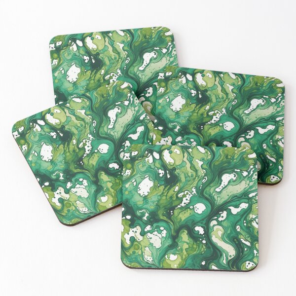 Item preview, Abstract Green Ink Spill Pattern designed and sold by calibrit.