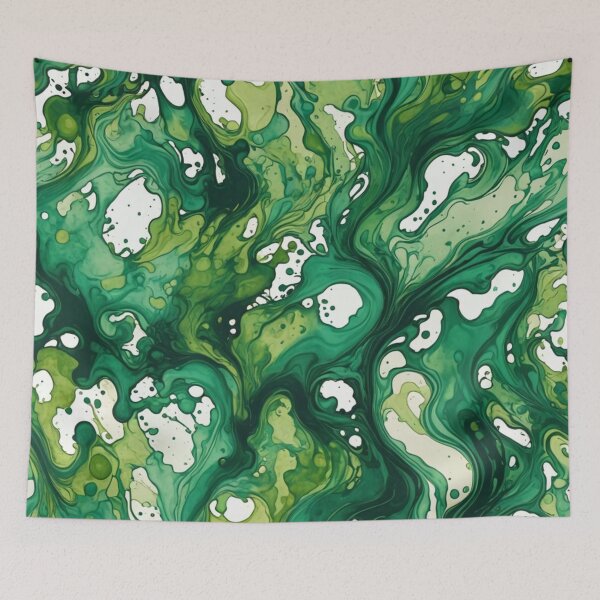 Item preview, Abstract Green Ink Spill Pattern designed and sold by calibrit.
