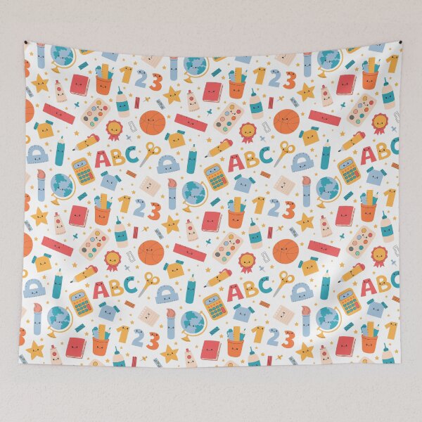 Item preview, Cute School Supplies Pattern designed and sold by AnnaVioletStore.