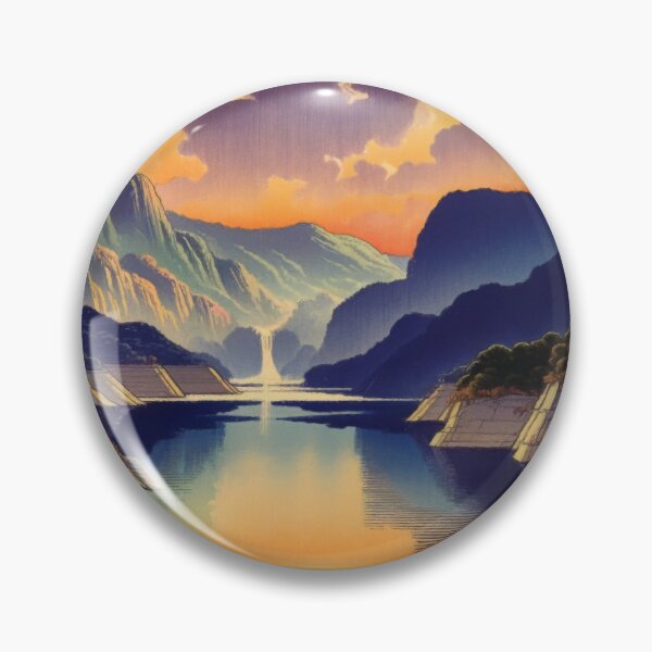 Item preview, Floating Towards Jihinn - A Contemporary Ukiyo-e Nature Landscape designed and sold by Kijiermono.
