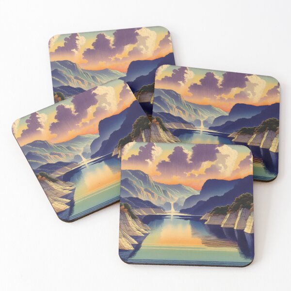 Item preview, Floating Towards Jihinn - A Contemporary Ukiyo-e Nature Landscape designed and sold by Kijiermono.