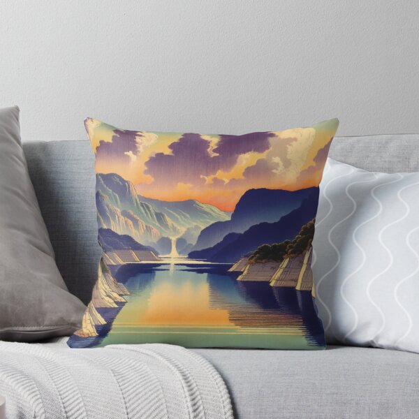 Item preview, Floating Towards Jihinn - A Contemporary Ukiyo-e Nature Landscape designed and sold by Kijiermono.