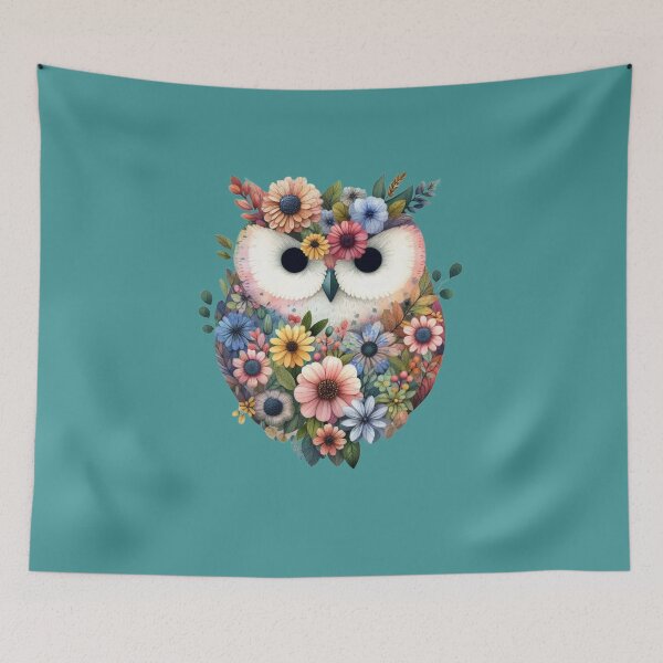 Item preview, Flower Colorful Owl Big Eyes designed and sold by Nanthanon.