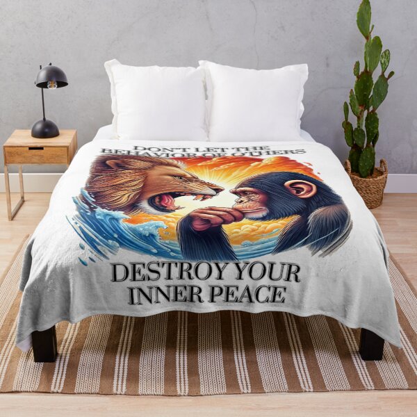 Item preview, Inner Peace Quote - Lion and Chimpanzee Inspirational Art designed and sold by Simplystik.