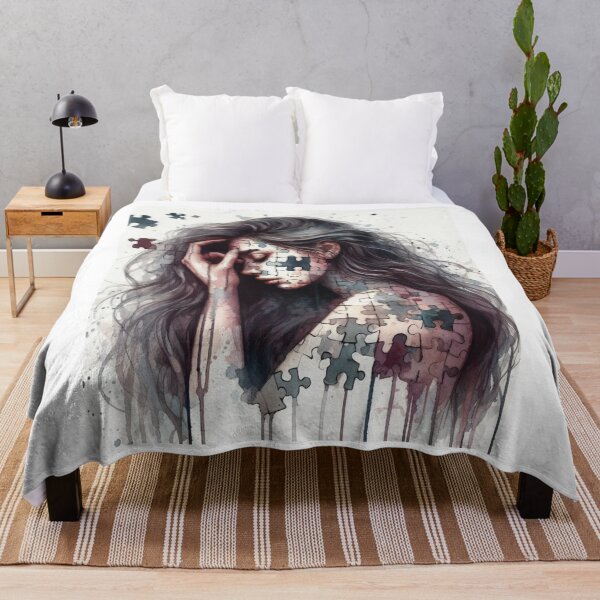 Item preview, Fragmented Beauty: Watercolor Puzzle Woman designed and sold by Sestcuadhy.